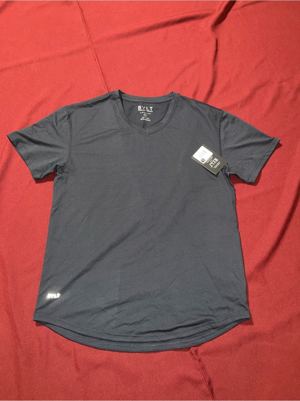 BYLT PREMIUM BASICS NAVY DROP-CUT V-NECK SIZE EXTRA LARGE
